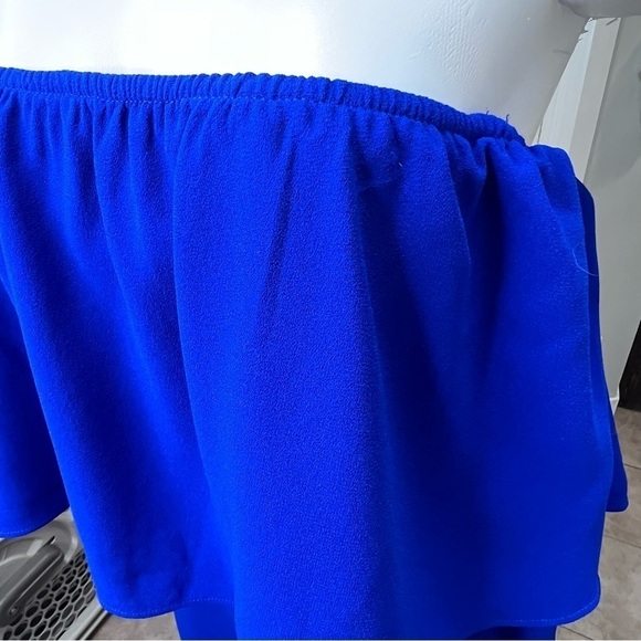 ZARA Off Shoulder Blue Jumpsuit Bloggers Favourite Size Small - Picture 7 of 14